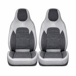 Set huse scaune auto Premium, model BLAZE Elite, design Sportiv, universale, ergonomice, Piele Ecologica cu insertii textile, culoare Gri/Crem - imagine 2