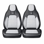 Set huse scaune auto Premium, model BLAZE Prime, design Sportiv, universale, ergonomice, Piele Ecologica cu insertii textile, culoare Negru/Gri - imagine 2