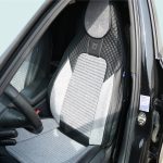 Set huse scaune auto Premium, model BLAZE Prime, design Sportiv, universale, ergonomice, Piele Ecologica cu insertii textile, culoare Negru/Gri - imagine 3