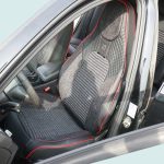 Set huse scaune auto Premium, model BLAZE Torque, design Sportiv, universale, ergonomice, Piele Ecologica cu insertii textile, culoare Negru/Rosu - imagine 3