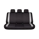 Set huse scaune auto Premium, model DIAMOND Core, design Sportiv, universale, ergonomice, Piele Ecologica Matlasata, culoare Negru/Gri - imagine 3