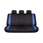 Set huse scaune auto Premium, model DIAMOND Drive, design Sportiv, universale, ergonomice, Piele Ecologica Matlasata, culoare Negru/Albastru - imagine 3