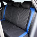 Set huse scaune auto Premium, model DIAMOND Drive, design Sportiv, universale, ergonomice, Piele Ecologica Matlasata, culoare Negru/Albastru - imagine 5