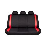 Set huse scaune auto Premium, model DIAMOND Racer, design Sportiv, universale, ergonomice, Piele Ecologica Matlasata, culoare Negru/Rosu - imagine 3