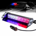 Lampa stroboscopica pentru parbriz. montaj cu ventuze, culori Rosu - Albastru, putere 8W, alimentare 12V - imagine 2