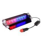 Lampa stroboscopica pentru parbriz. montaj cu ventuze, culori Rosu - Albastru, putere 8W, alimentare 12V - imagine 3