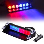 Lampa stroboscopica pentru parbriz. montaj cu ventuze, culori Rosu - Albastru, putere 8W, alimentare 12V - imagine 6