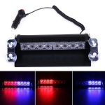 Lampa stroboscopica pentru parbriz. montaj cu ventuze, culori Rosu - Albastru, putere 8W, alimentare 12V - imagine 4
