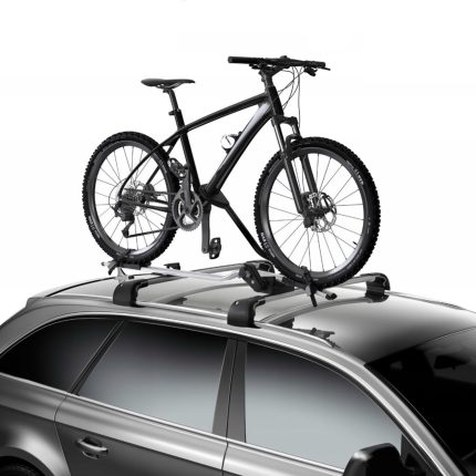 Suport auto pentru transport bicicleta in pozitie verticala, montaj rapid pe barele transversale, capacitate 15kg