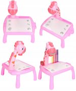 Masa Muzicala de Desen pentru copii cu Proiector, model Girafa, culoare Roz, 24 imagini, AVX-WT-222-2-PINK-GIRAFFE - imagine 4