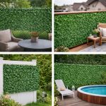 Gard viu artificial decorativ cu frunze iedera, culoare verde, dimensiune 300 x 100cm - imagine 2