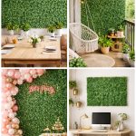 Panou Decorativ Gard viu artificial cu frunze mici, culoare verde, dimensiune 40 x 60cm - imagine 2
