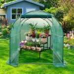 Solar de gradina, dimensiune 200x200x200cm, folie verde PE cu plasa 140g/mp UV, 1 usa, 4 ferestre, teava otel galvanizat de 19mm - imagine 2