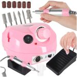 Masina electrica de slefuit unghiile, 65 W, pentru manichiura si pedichiura, cu 6 capete, culoare Roz