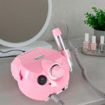 Masina electrica de slefuit unghiile, 65 W, pentru manichiura si pedichiura, cu 6 capete, culoare Roz - imagine 14
