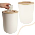 Set Elegant pentru baie format din 6 piese, ABS + lemn, culoare alb/maro - imagine 12